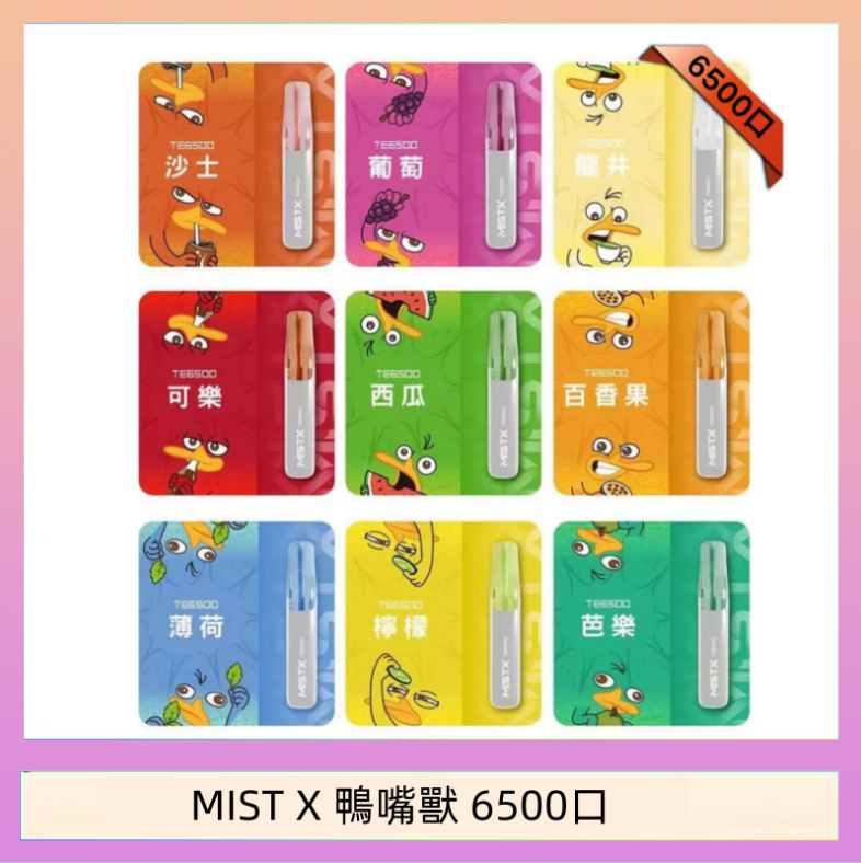 MIST X 鴨嘴獸 6500口 MIST X 鴨嘴獸 6500口一次性拋棄式電子煙|陶瓷芯更穩定